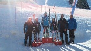 Siegerehrung bei den Schülerlandesmeisterschaften im Super-G in Hinterstoder